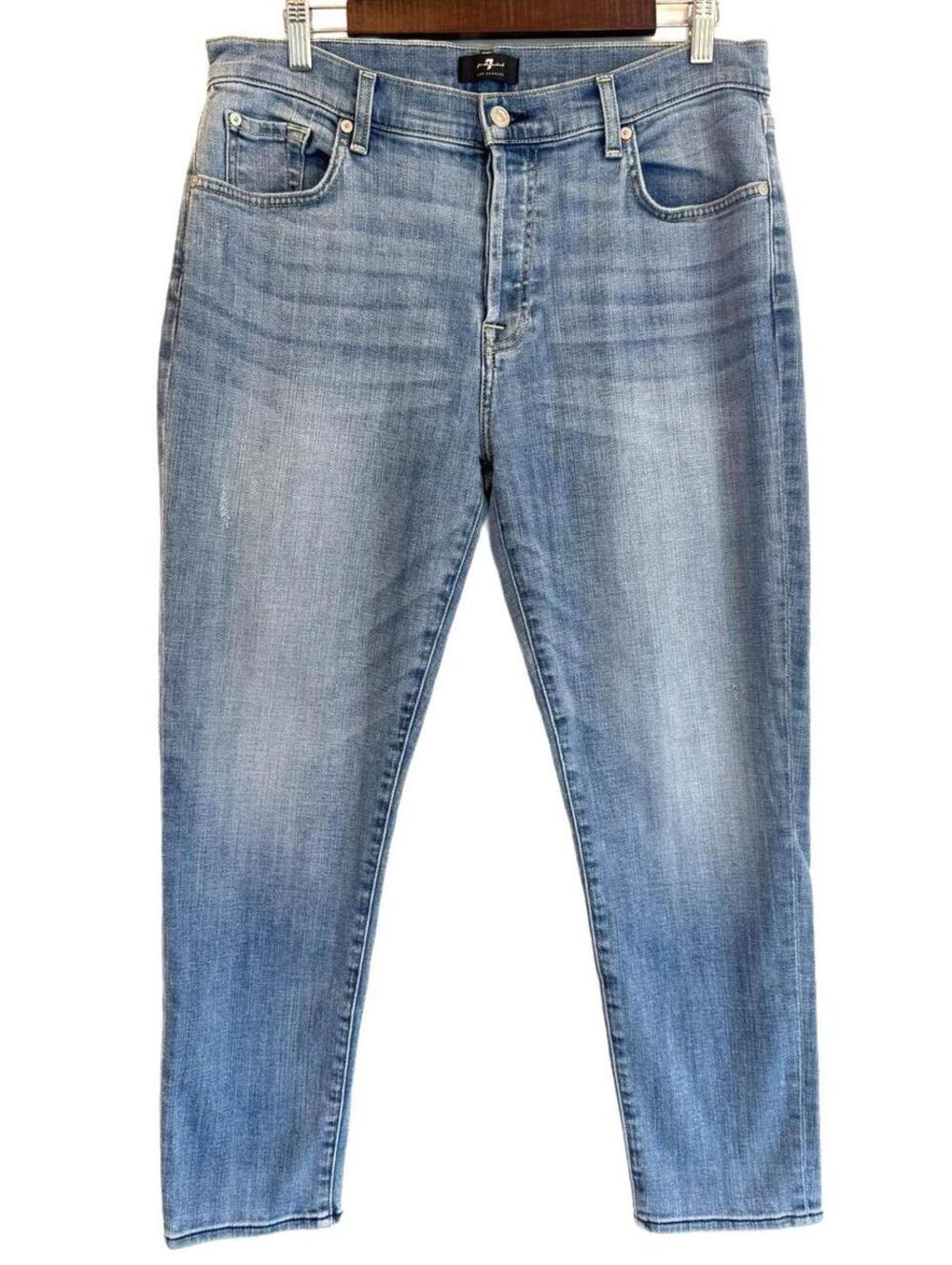 7 For All Mankind Josefina Jeans Size 31 Light Wash Cropped Straight Leg